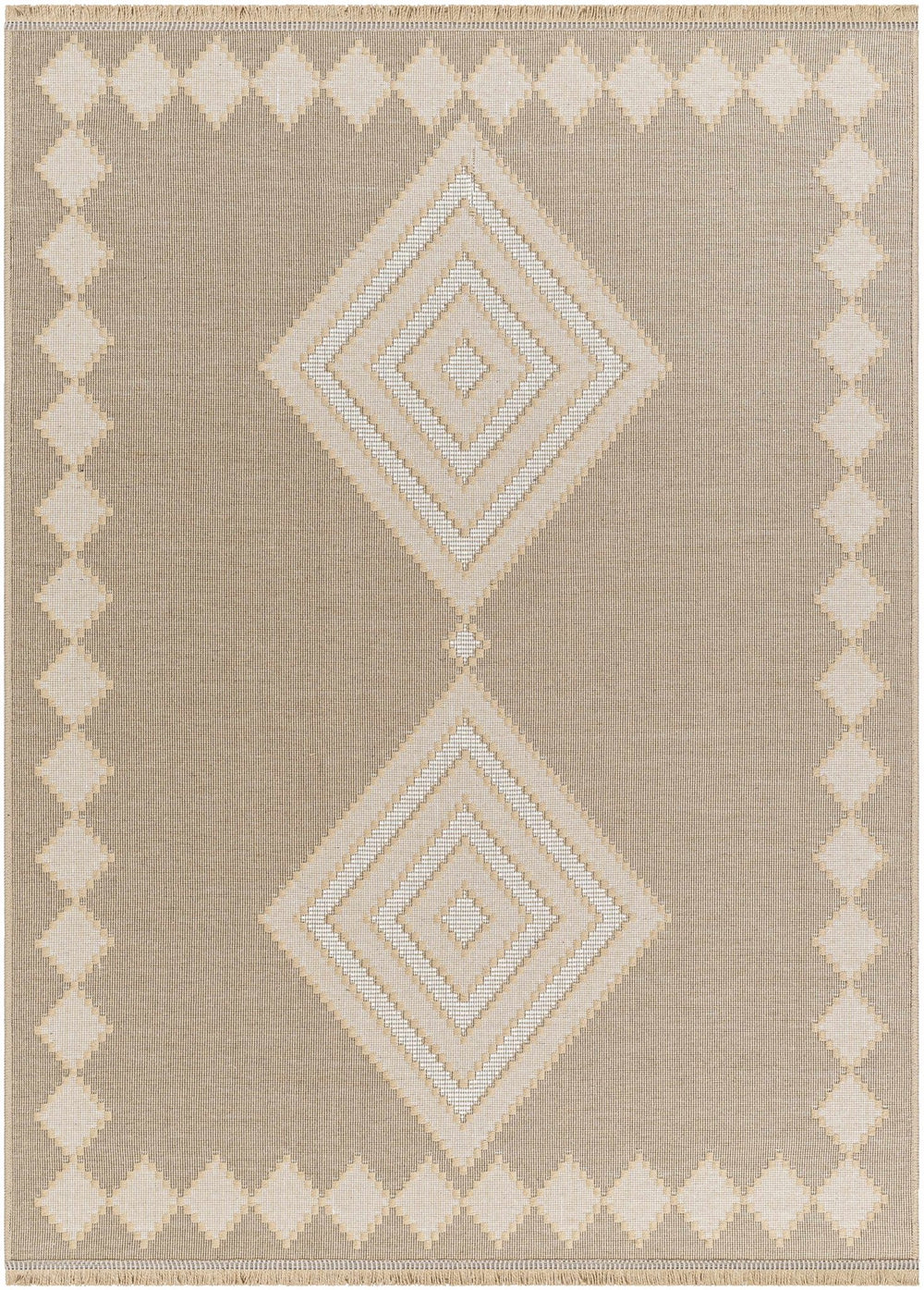 Traditional Style Beige And Tan Jute Rug - The Rug Decor