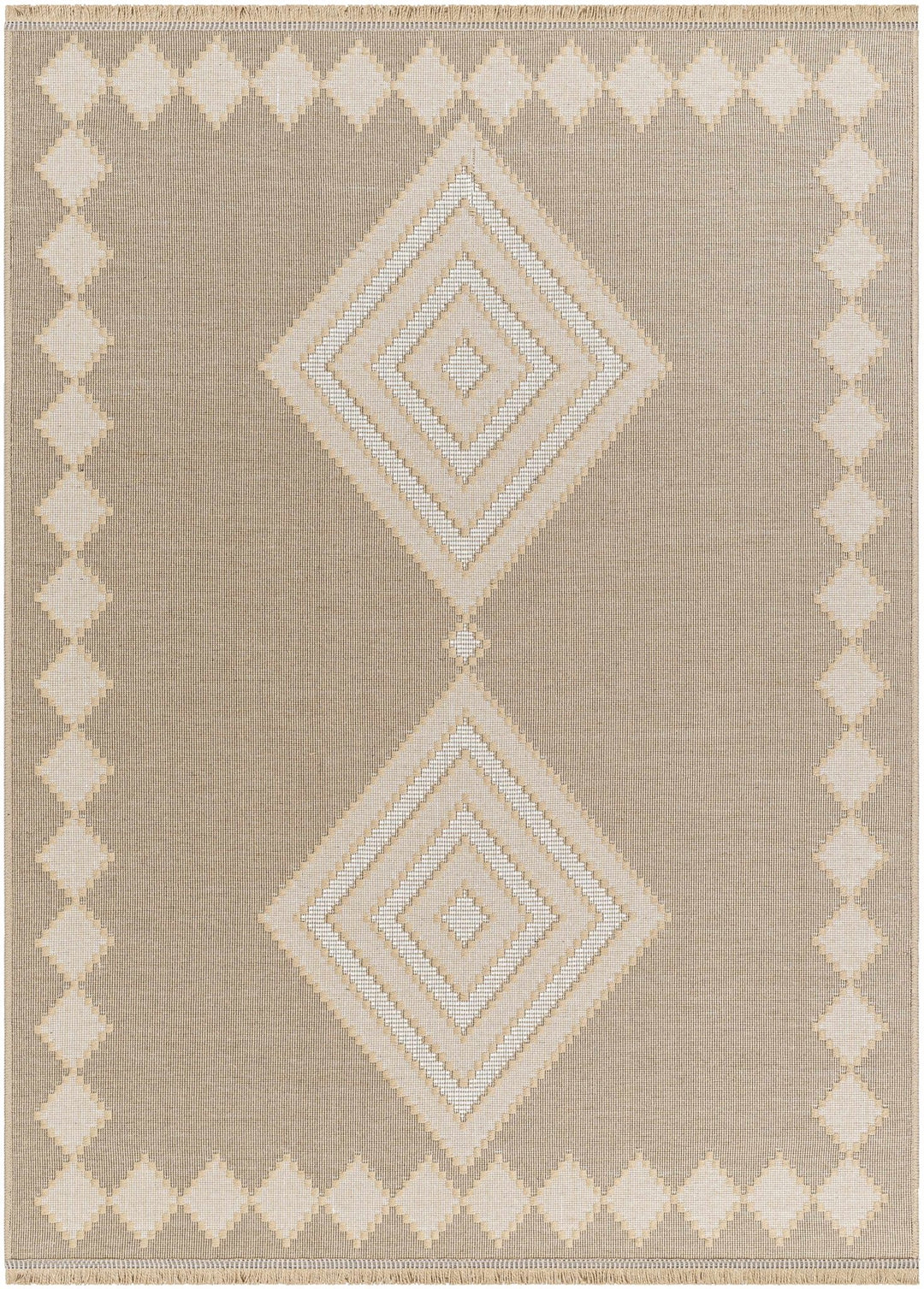 Traditional Style Beige And Tan Jute Rug - The Rug Decor