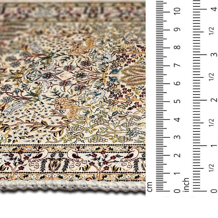 Traditional Style Beige Machine Washable Cotton Area Rug - The Rug Decor