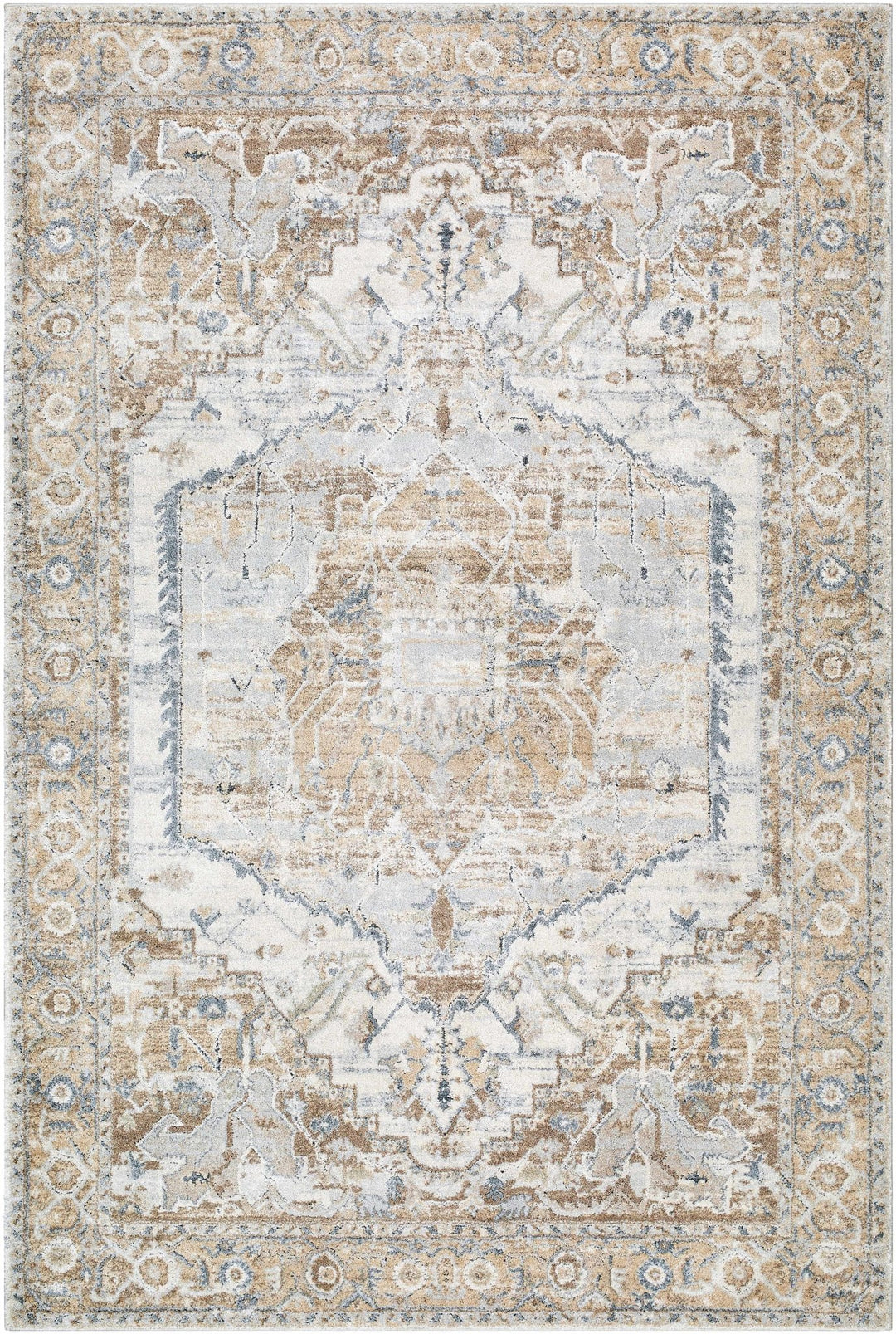 Traditional Style Beige Machine Woven Rug - The Rug Decor