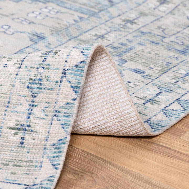 Traditional Style Blue Handmade Cotton - blend Aqua Rug - The Rug Decor