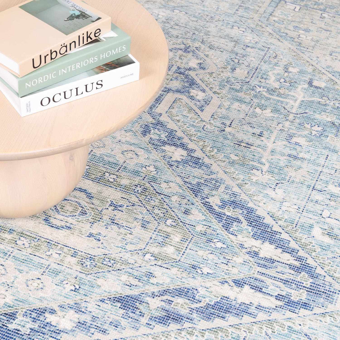 Traditional Style Blue Handmade Cotton - blend Aqua Rug - The Rug Decor