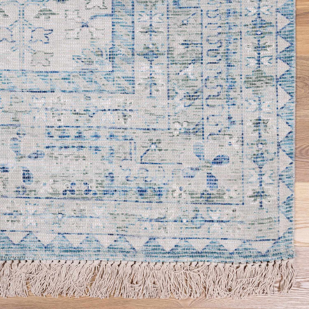 Traditional Style Blue Handmade Cotton - blend Aqua Rug - The Rug Decor