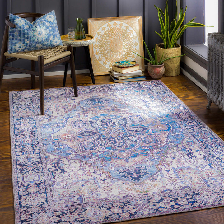Traditional Style Blue medallion design Area Rug - The Rug Decor