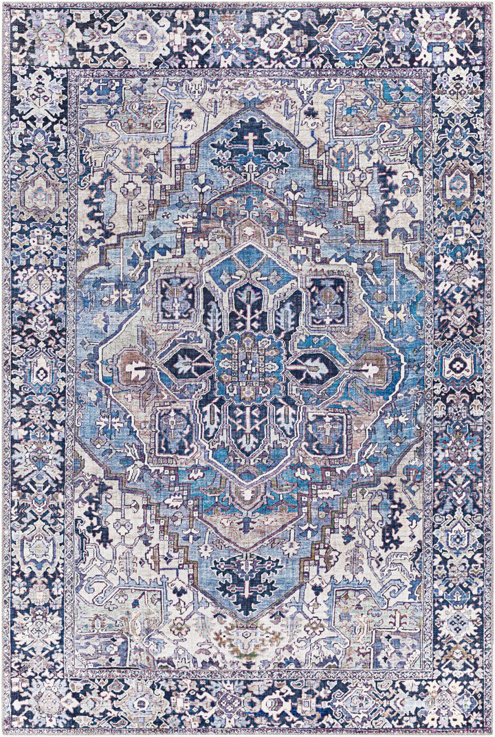Traditional Style Blue medallion design Area Rug - The Rug Decor