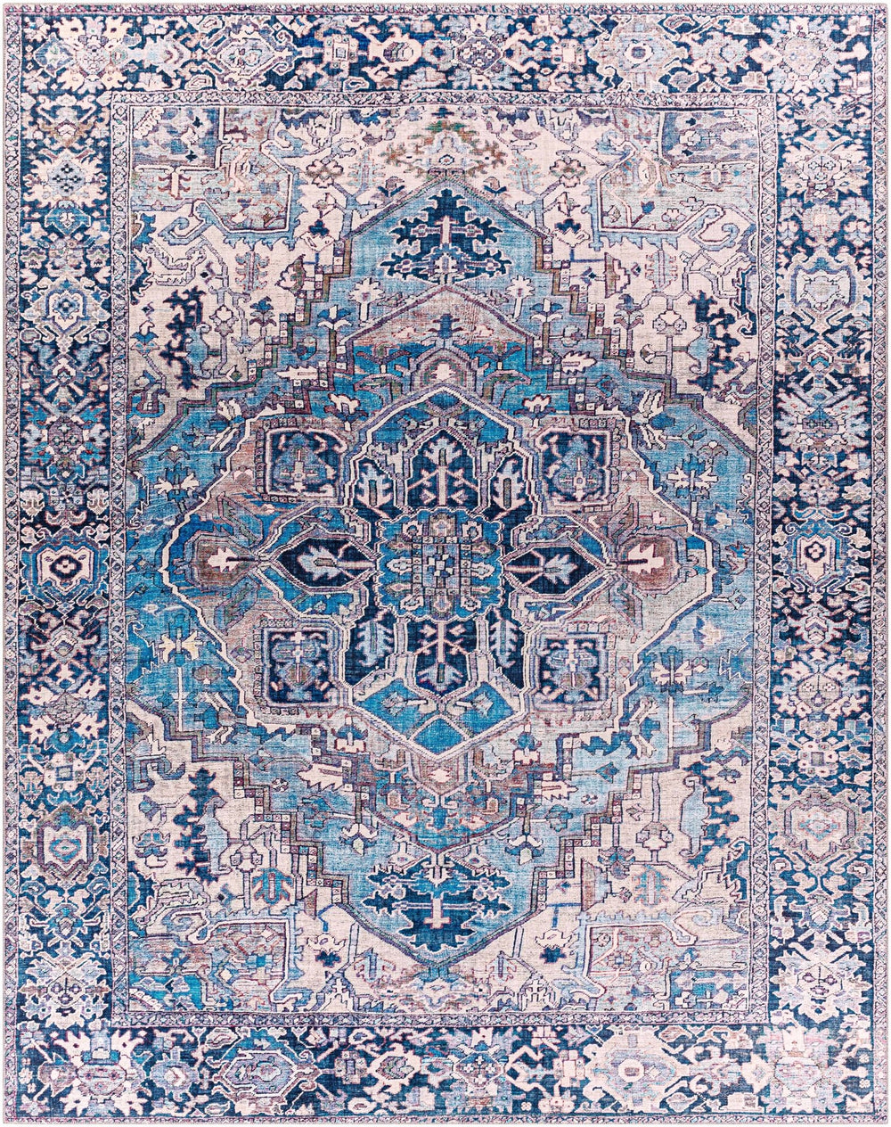 Traditional Style Blue medallion design Area Rug - The Rug Decor