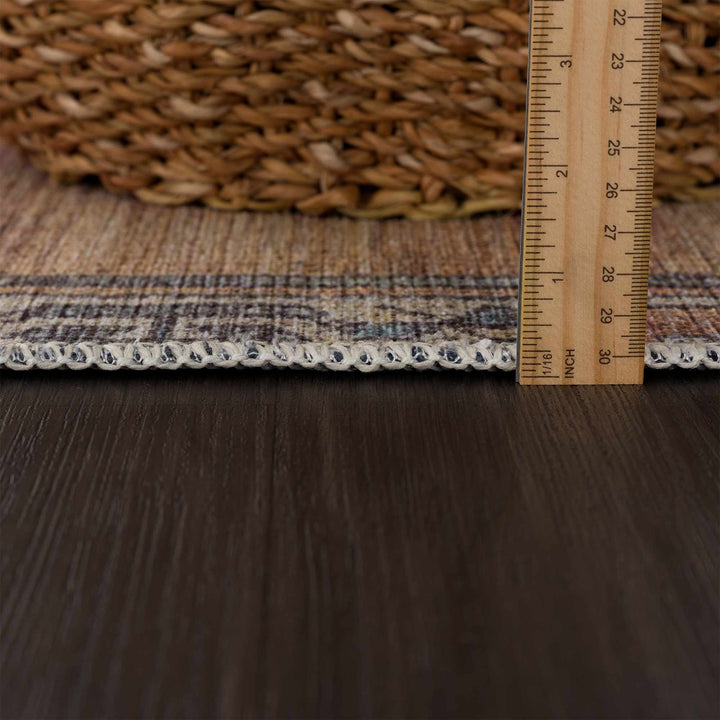 Traditional Style Brown Washable Runner Rug - The Rug Decor