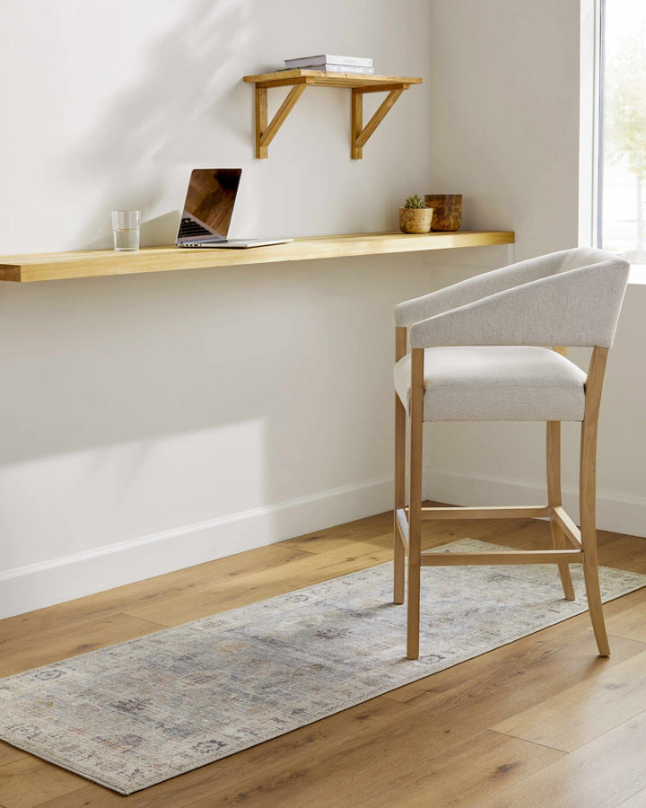 Traditional Style Cream & Blue Area Rug - The Rug Decor