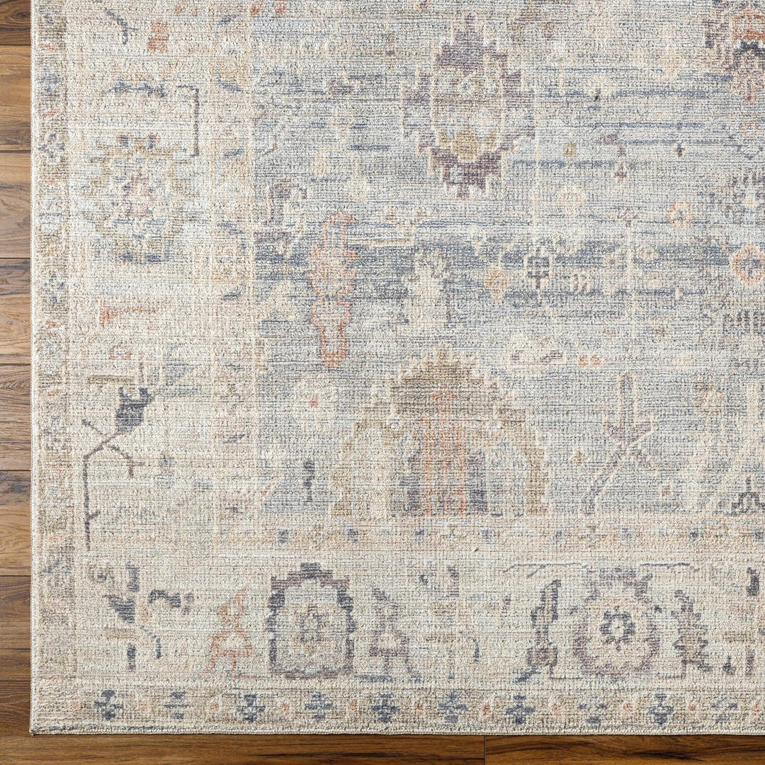 Traditional Style Cream & Blue Area Rug - The Rug Decor