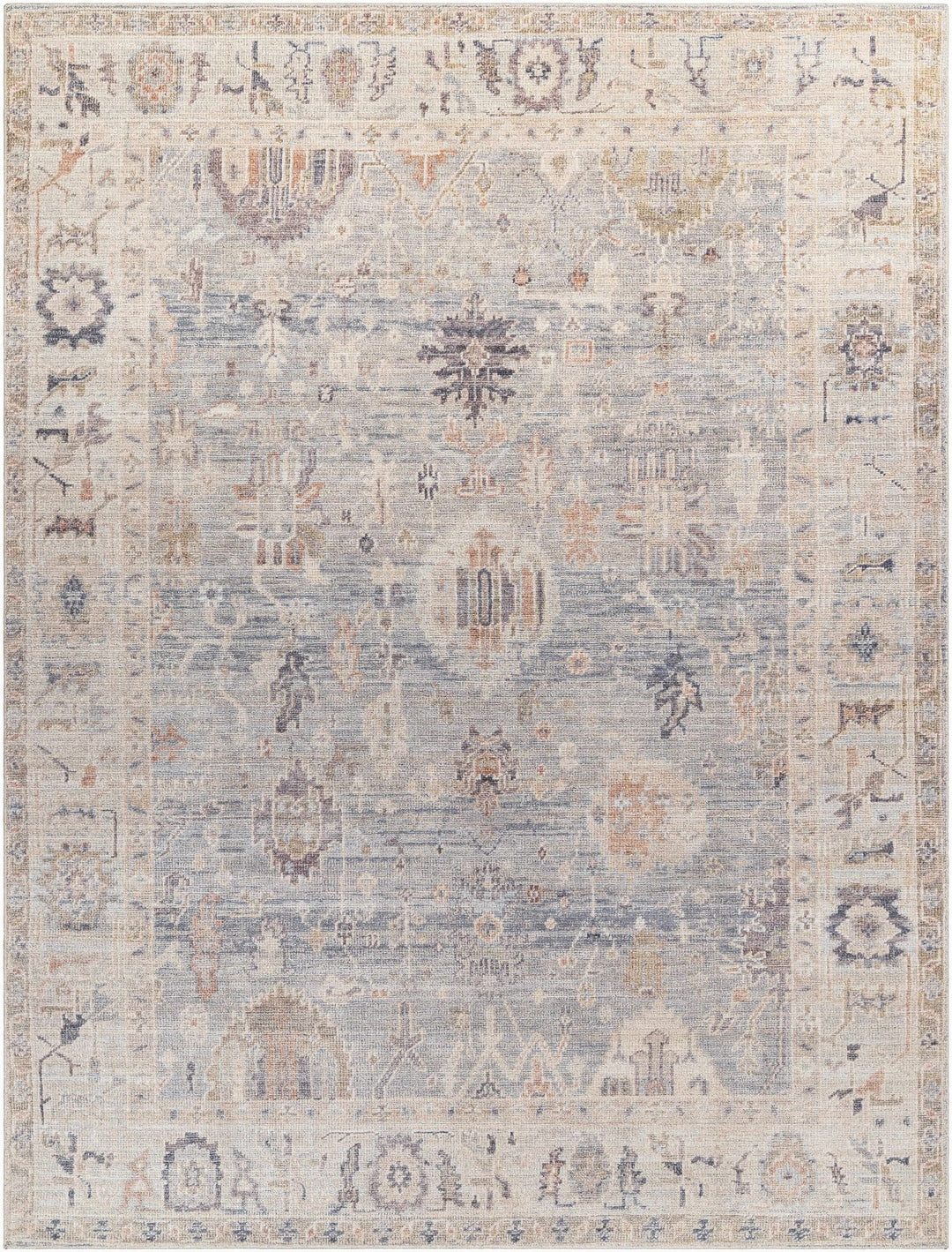 Traditional Style Cream & Blue Area Rug - The Rug Decor
