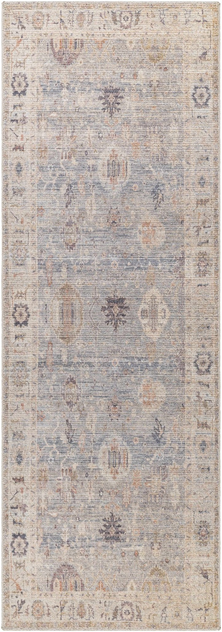 Traditional Style Cream & Blue Area Rug - The Rug Decor