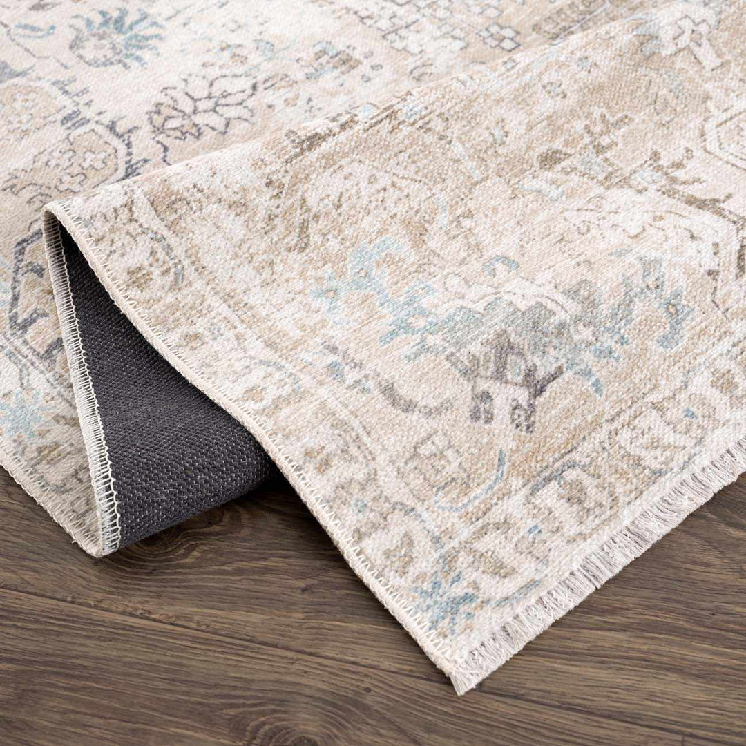 Traditional Style Cream Holi - 4600 Washable Area Rug - The Rug Decor