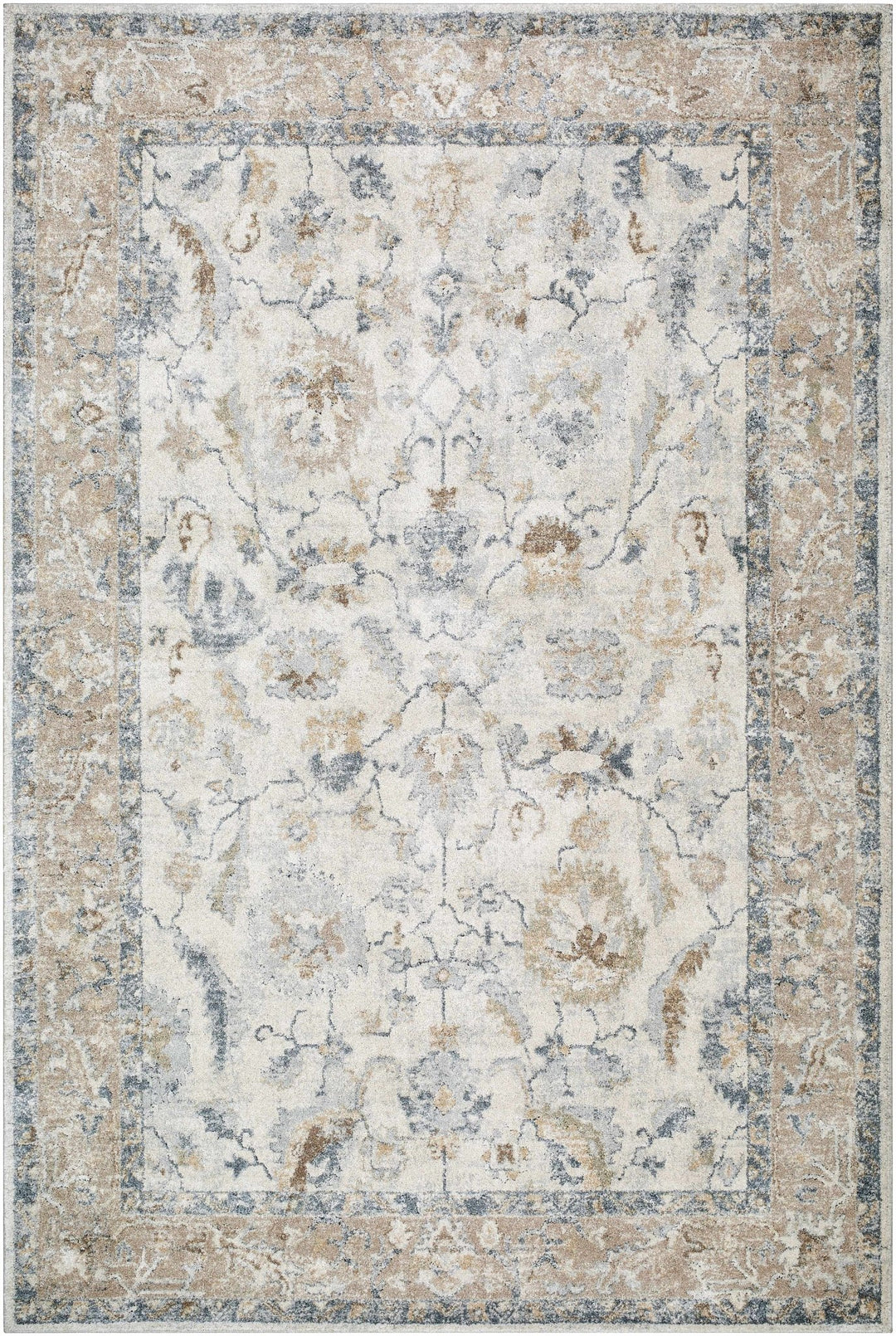 Traditional Style Gray And Beige Machine Woven Rug - The Rug Decor