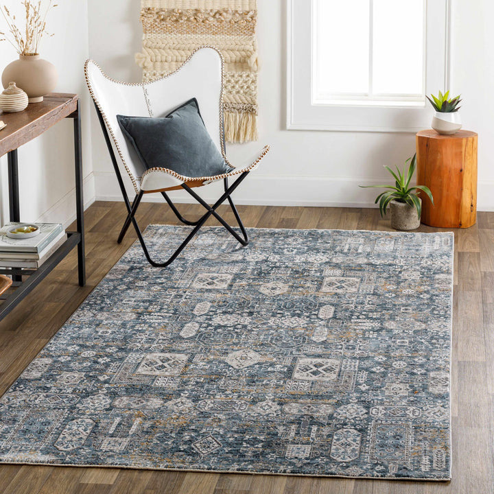 Traditional Style Gray And Charcoal Area Rug - The Rug Decor