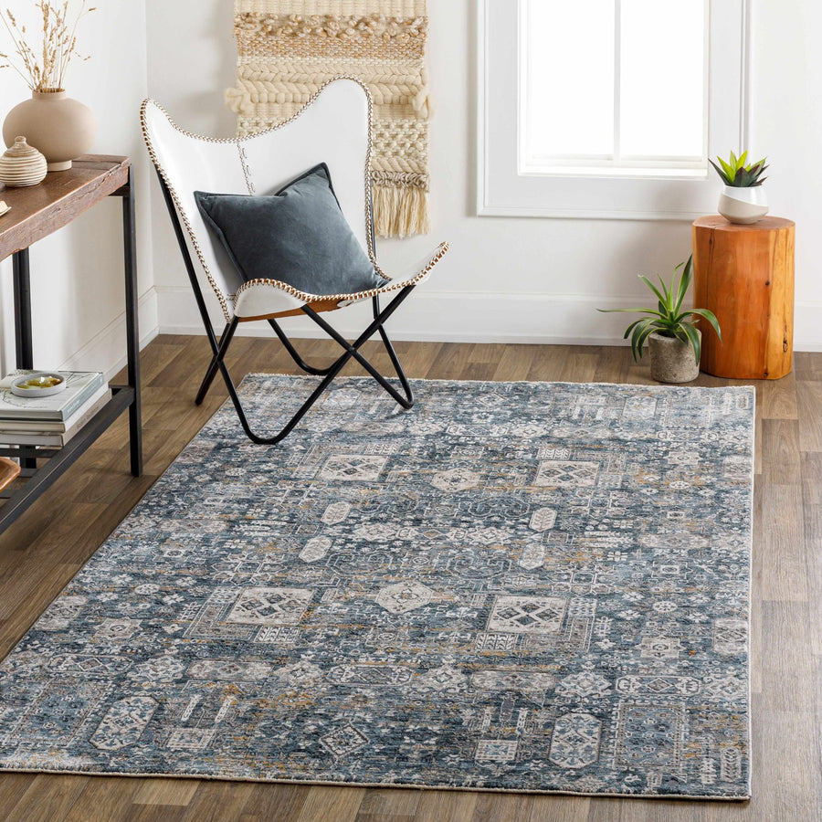 Traditional Style Gray And Charcoal Area Rug - The Rug Decor