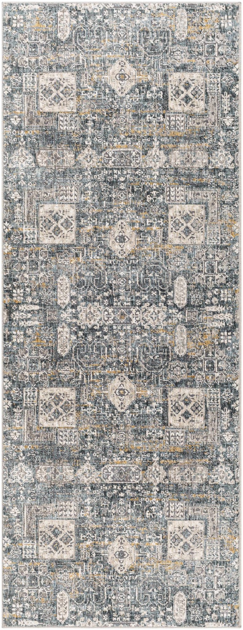 Traditional Style Gray And Charcoal Area Rug - The Rug Decor