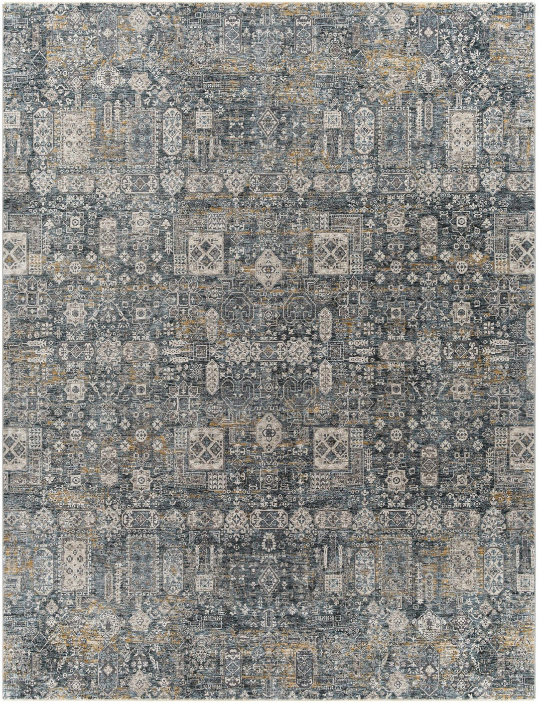 Traditional Style Gray And Charcoal Area Rug - The Rug Decor