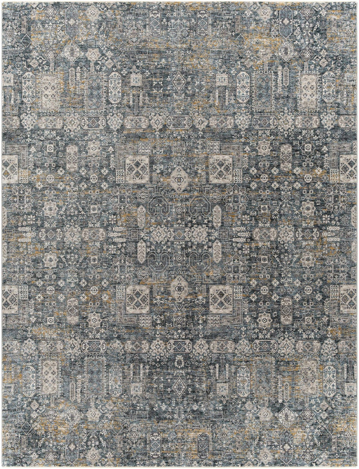 Traditional Style Gray And Charcoal Area Rug - The Rug Decor