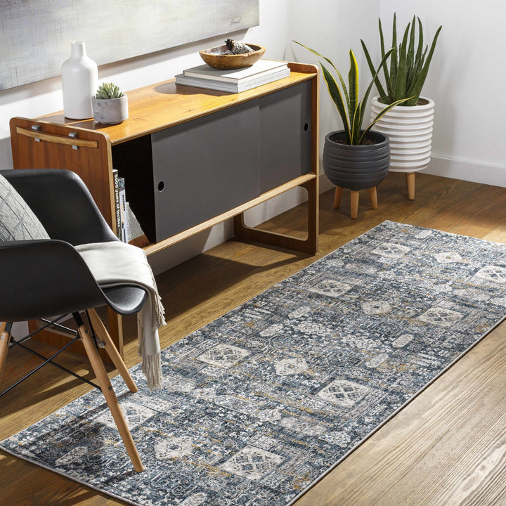 Traditional Style Gray And Charcoal Area Rug - The Rug Decor