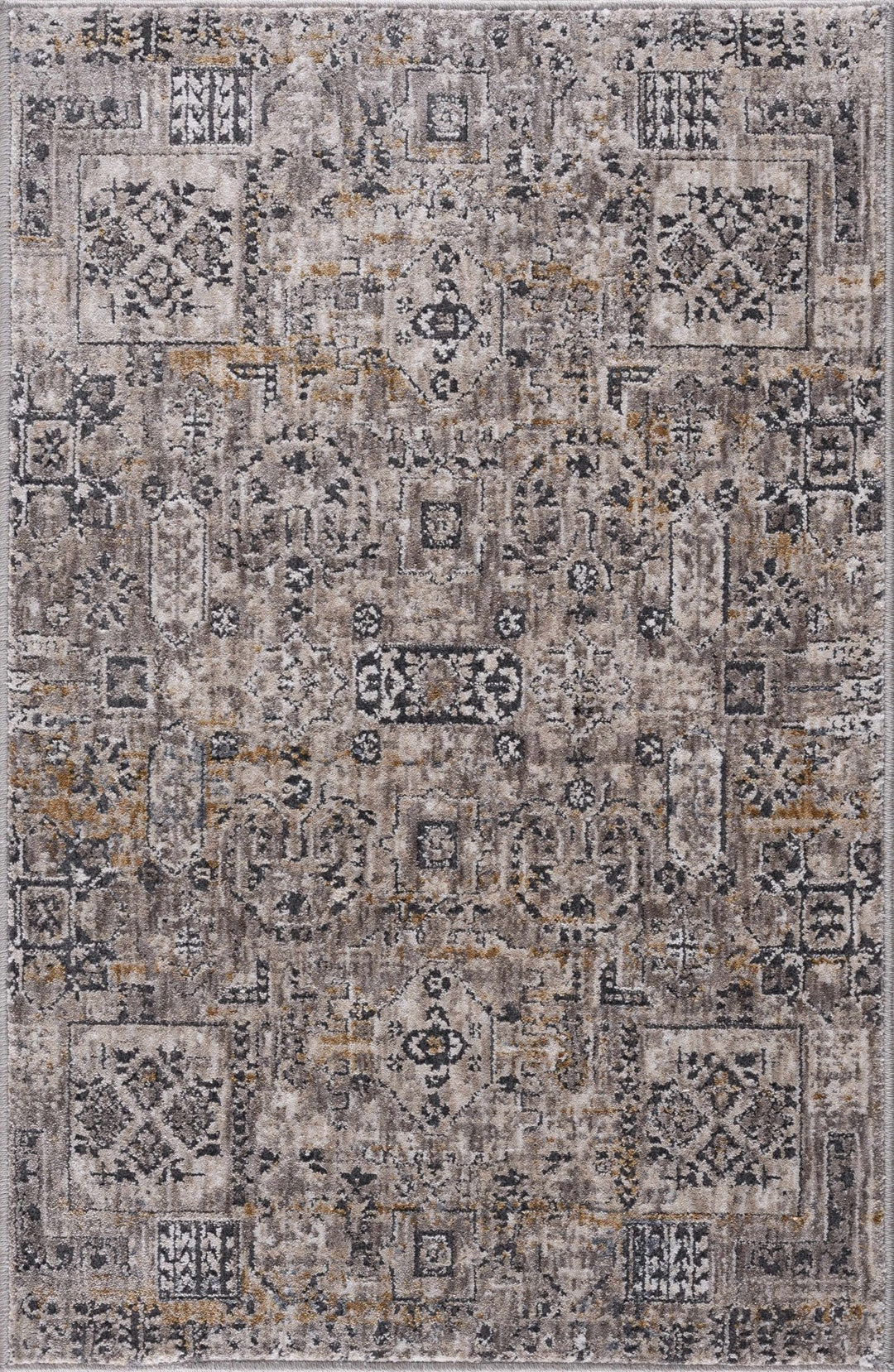 Traditional Style Gray And Charcoal Area Rug - The Rug Decor