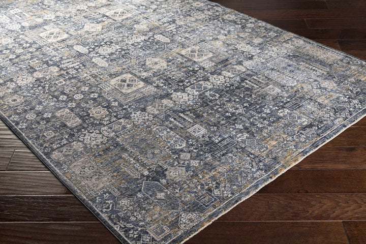 Traditional Style Gray And Charcoal Area Rug - The Rug Decor