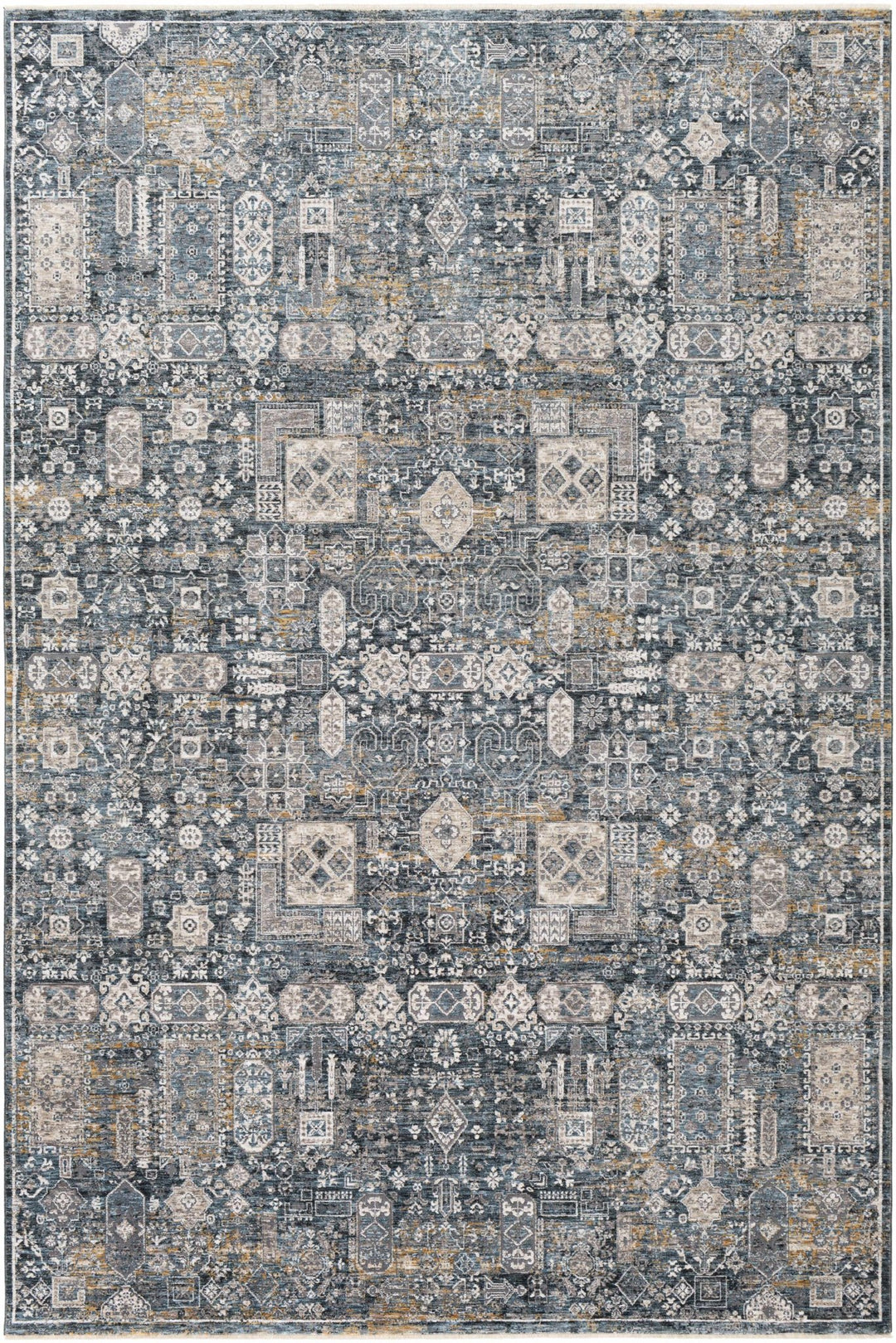Traditional Style Gray And Charcoal Area Rug - The Rug Decor