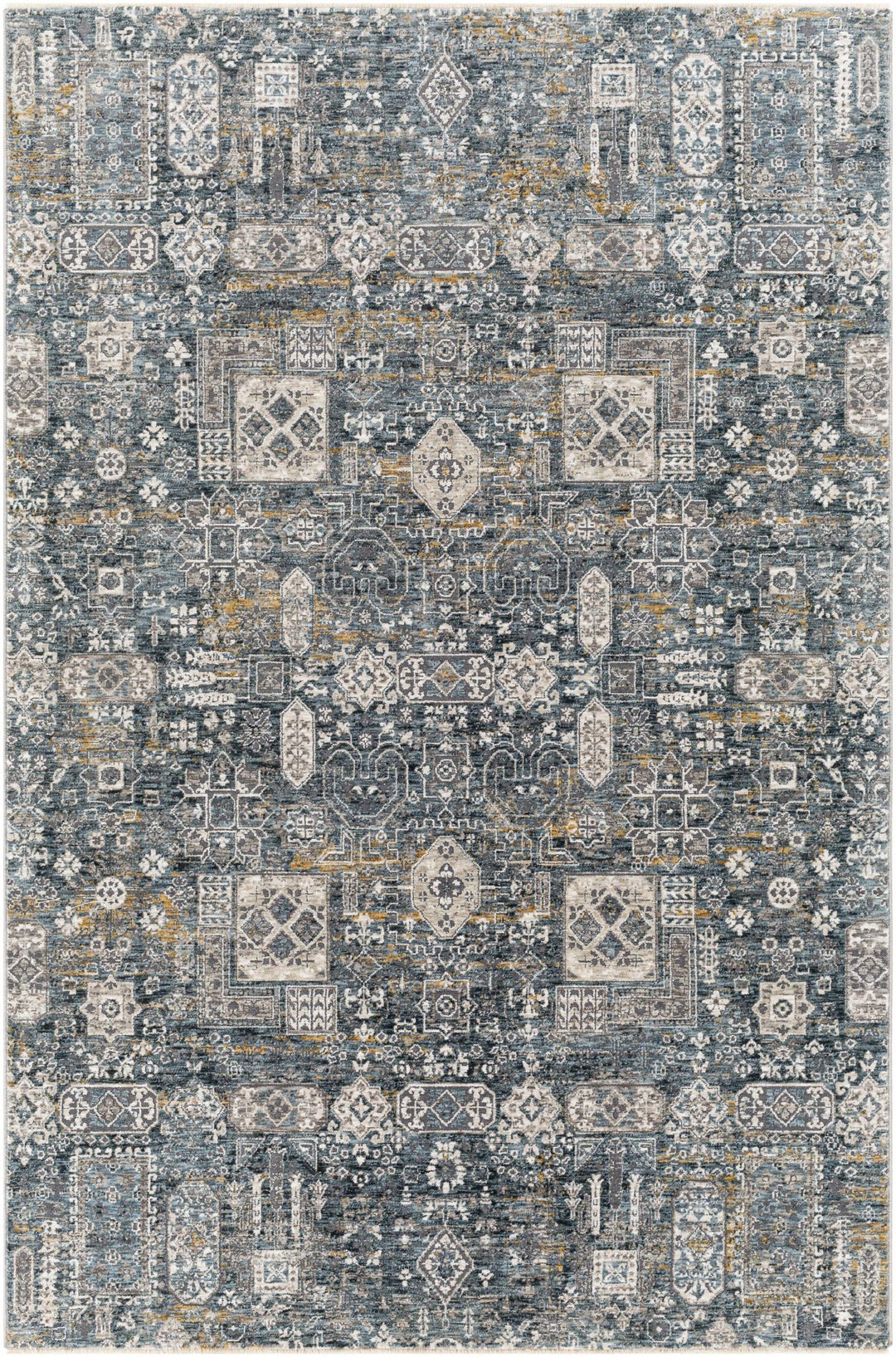 Traditional Style Gray And Charcoal Area Rug - The Rug Decor