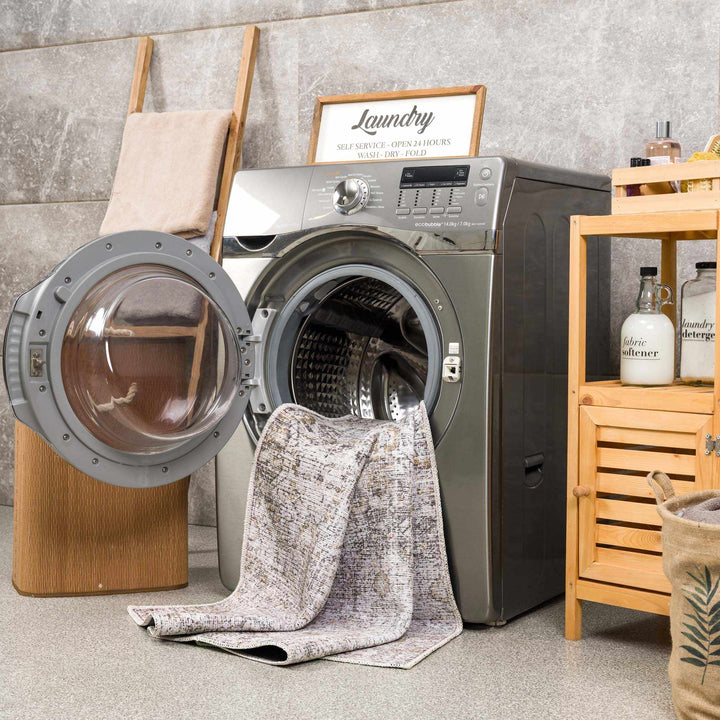 Traditional Style Gray Washable Area Rug - The Rug Decor