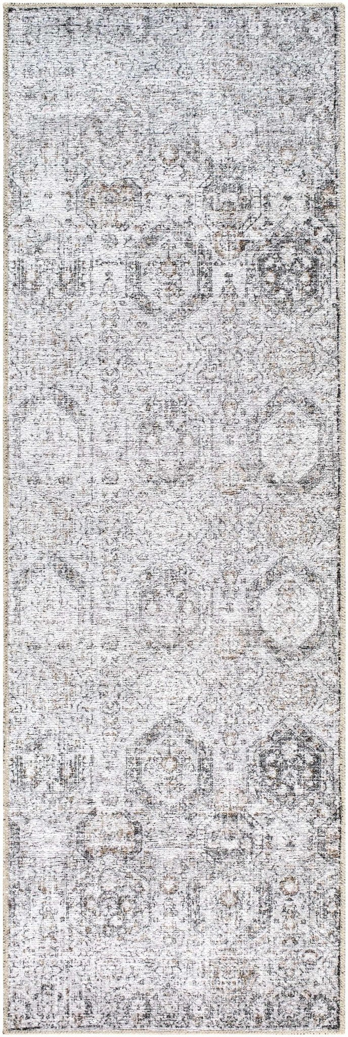 Traditional Style Gray Washable Area Rug - The Rug Decor