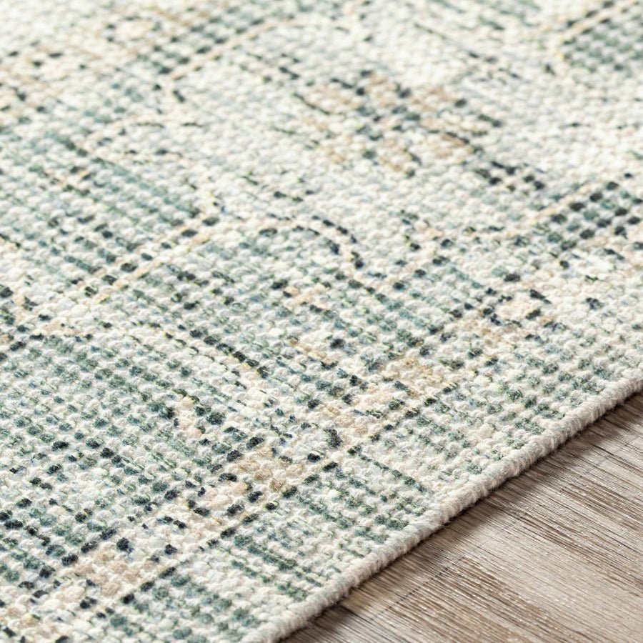 Traditional Style Green Handmade Cotton - blend Rug - The Rug Decor