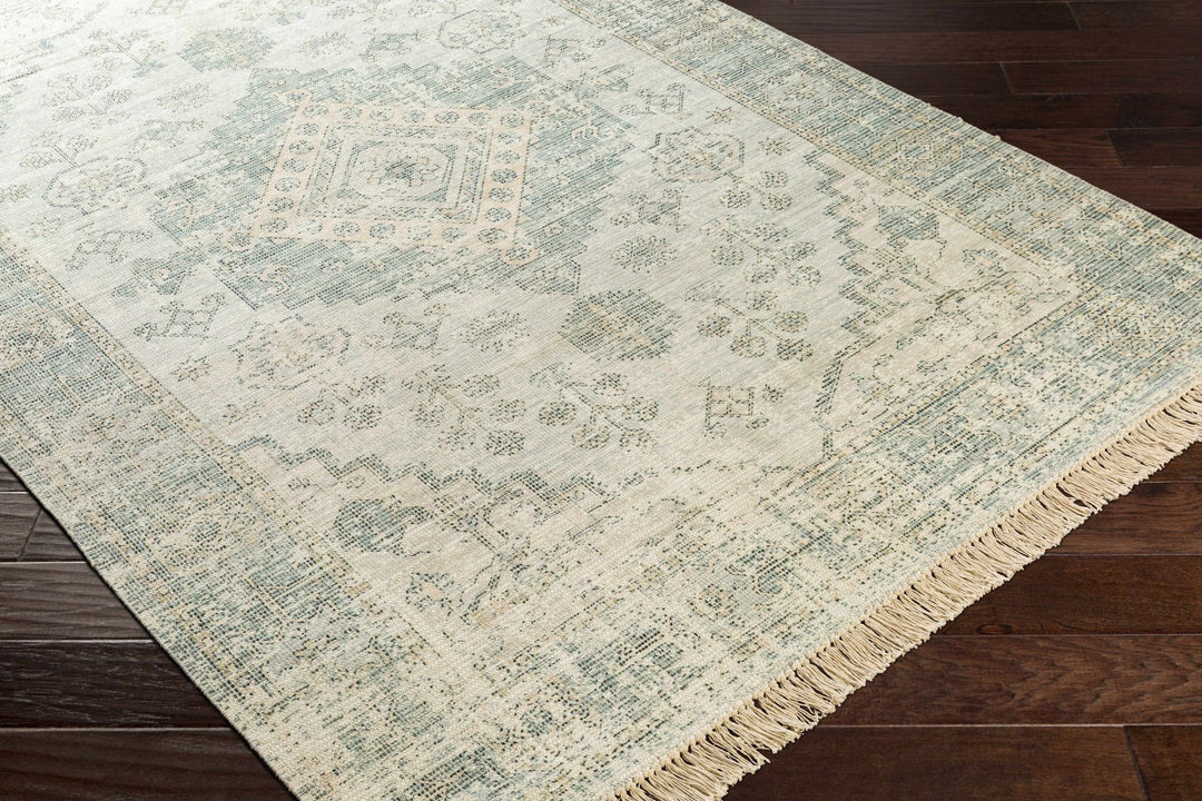 Traditional Style Green Handmade Cotton - blend Rug - The Rug Decor