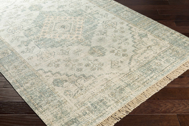 Traditional Style Green Handmade Cotton - blend Rug - The Rug Decor