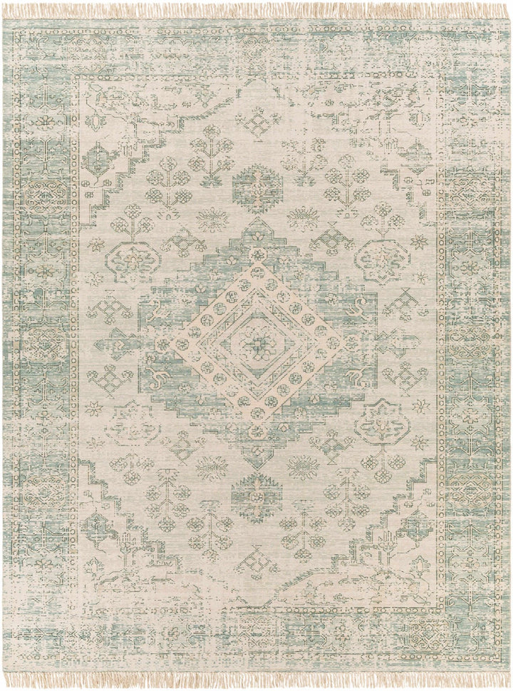 Traditional Style Green Handmade Cotton - blend Rug - The Rug Decor