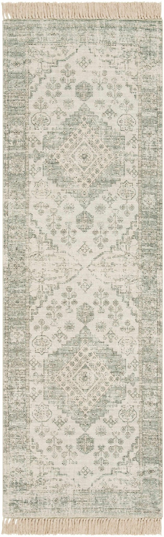 Traditional Style Green Handmade Cotton - blend Rug - The Rug Decor