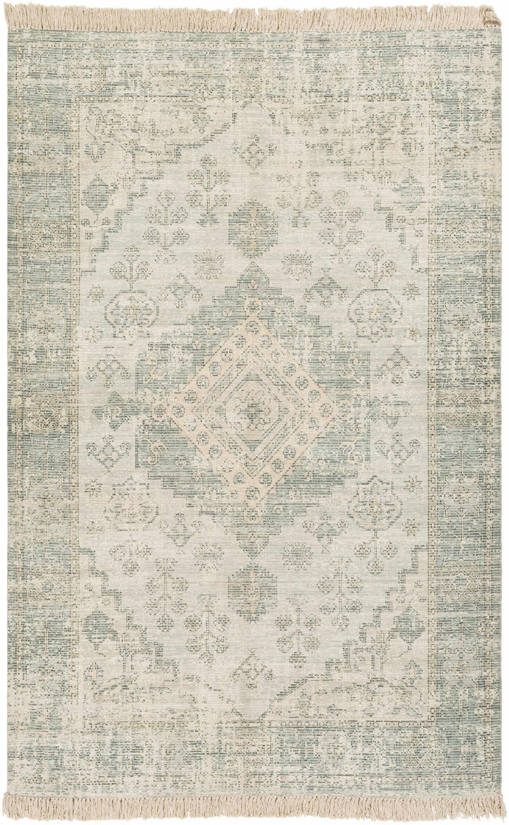 Traditional Style Green Handmade Cotton - blend Rug - The Rug Decor