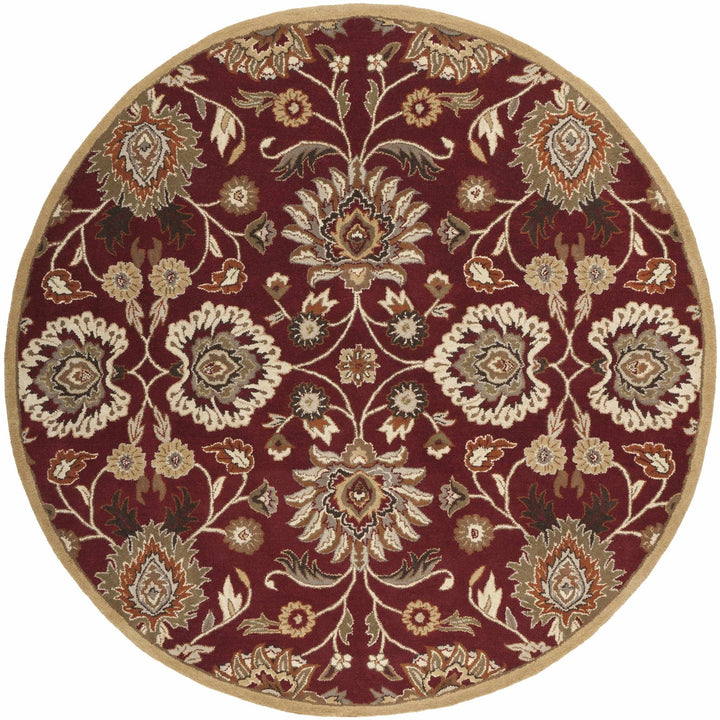 Traditional Style Maroon And Beige Hand Tufted Wool Rug - The Rug Decor