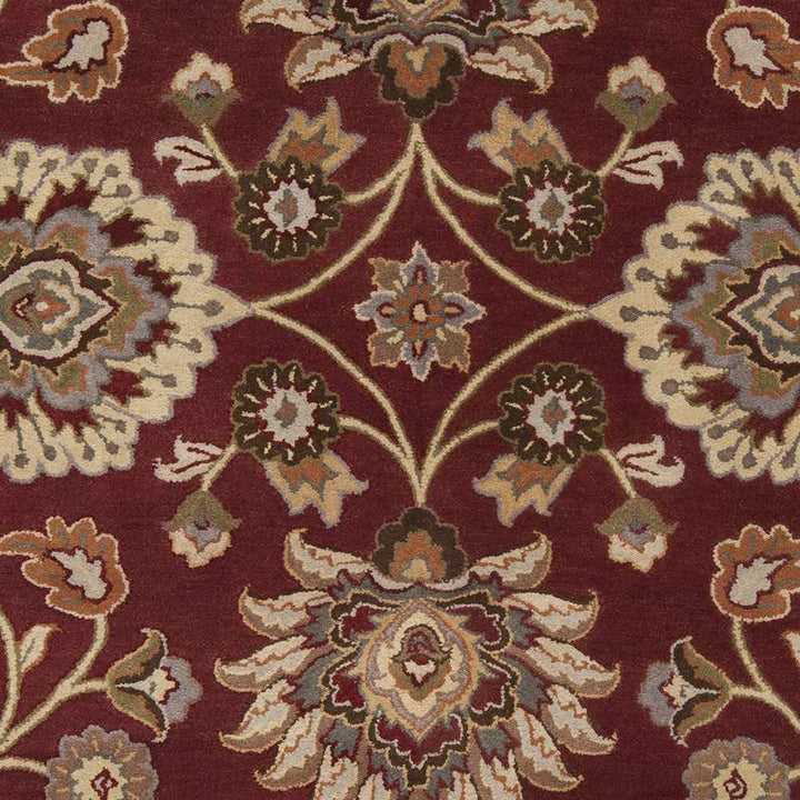 Traditional Style Maroon And Beige Hand Tufted Wool Rug - The Rug Decor
