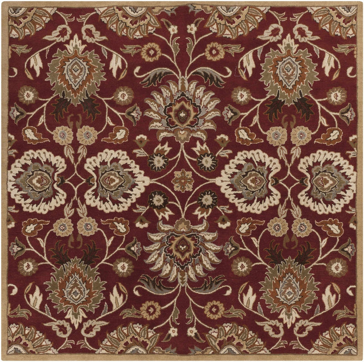 Traditional Style Maroon And Beige Hand Tufted Wool Rug - The Rug Decor