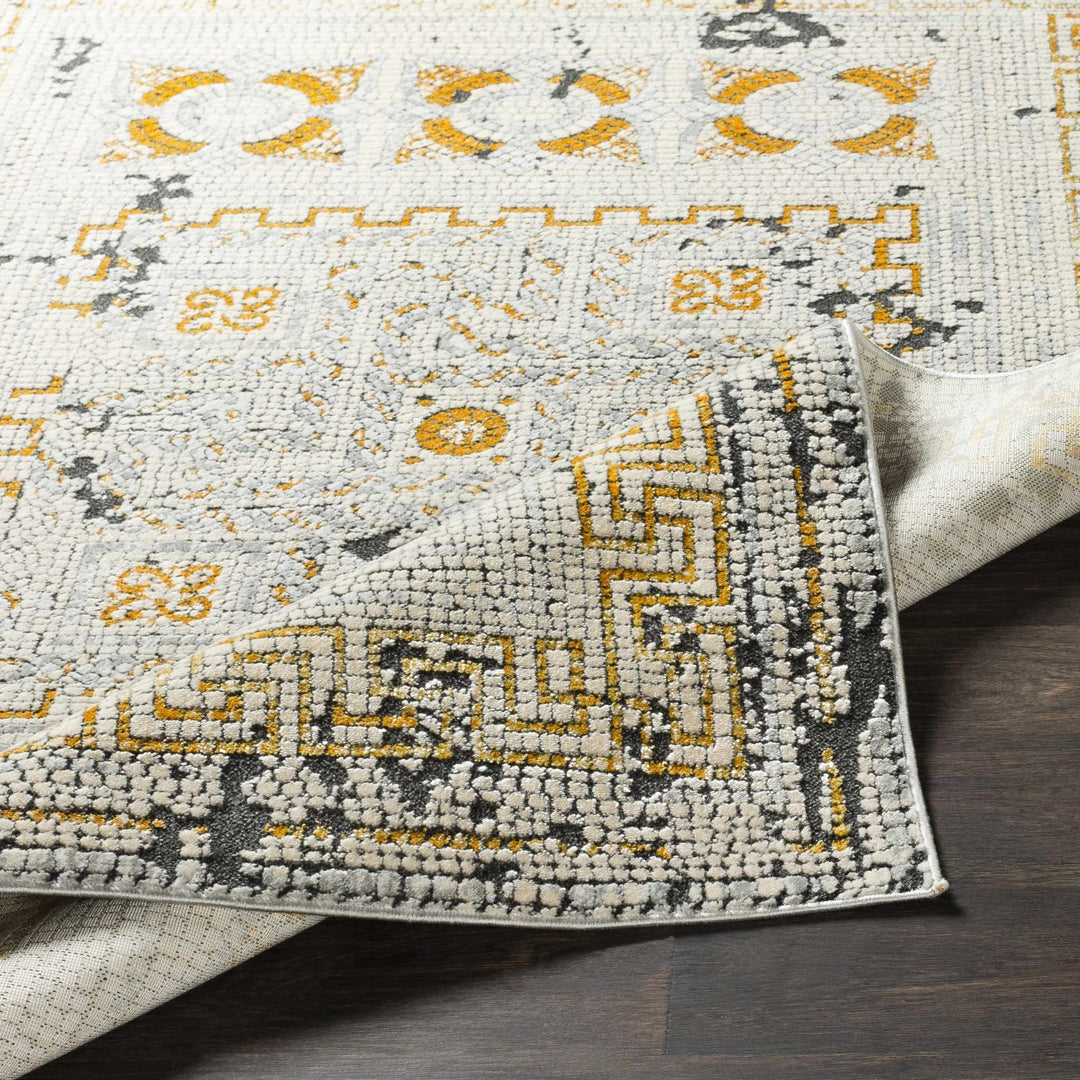 Traditional Style Silver And Mustard Area Rug - The Rug Decor