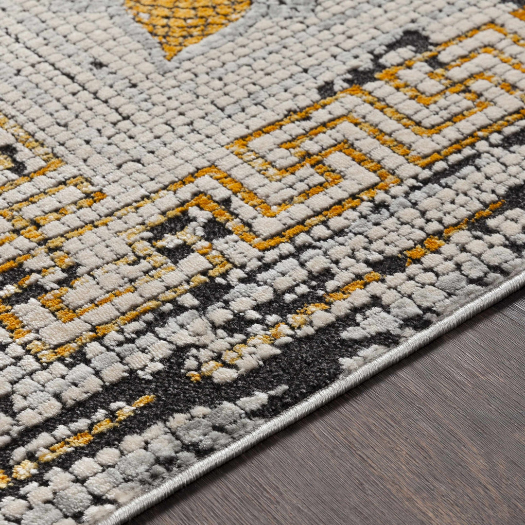 Traditional Style Silver And Mustard Area Rug - The Rug Decor