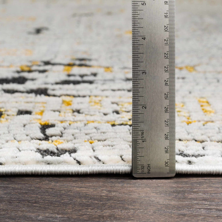 Traditional Style Silver And Mustard Area Rug - The Rug Decor