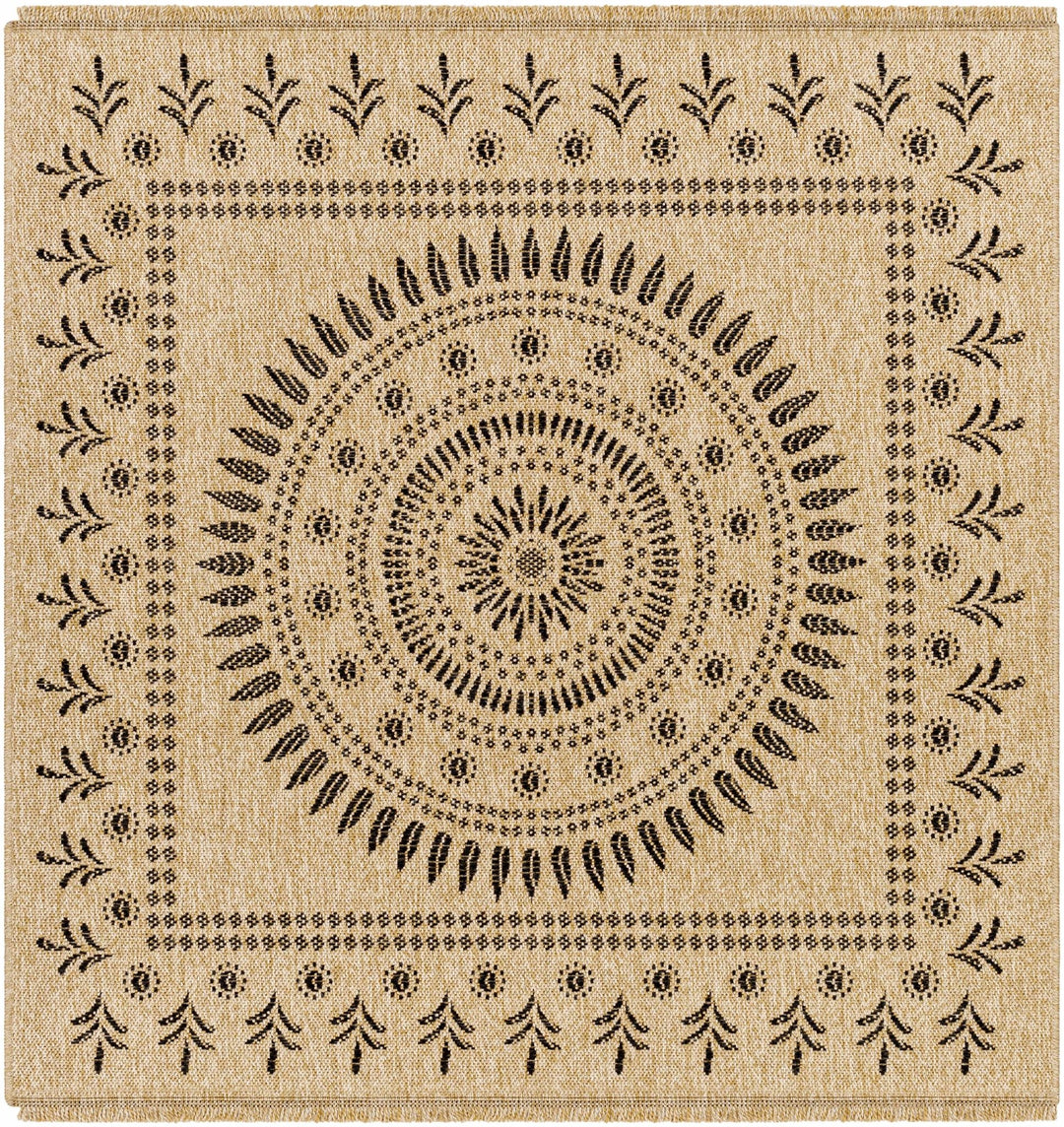 Traditional Style Tan Round Faux Jute Rug - The Rug Decor