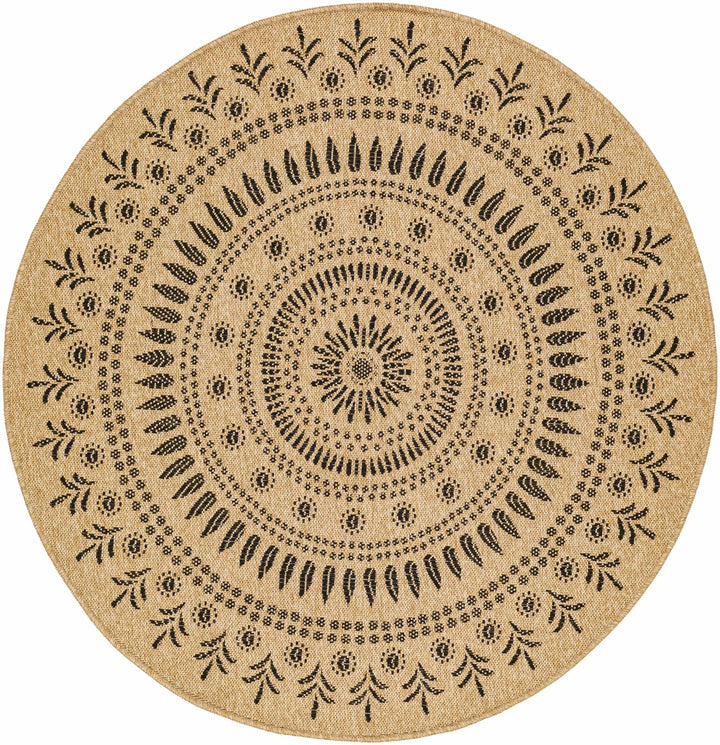 Traditional Style Tan Round Faux Jute Rug - The Rug Decor