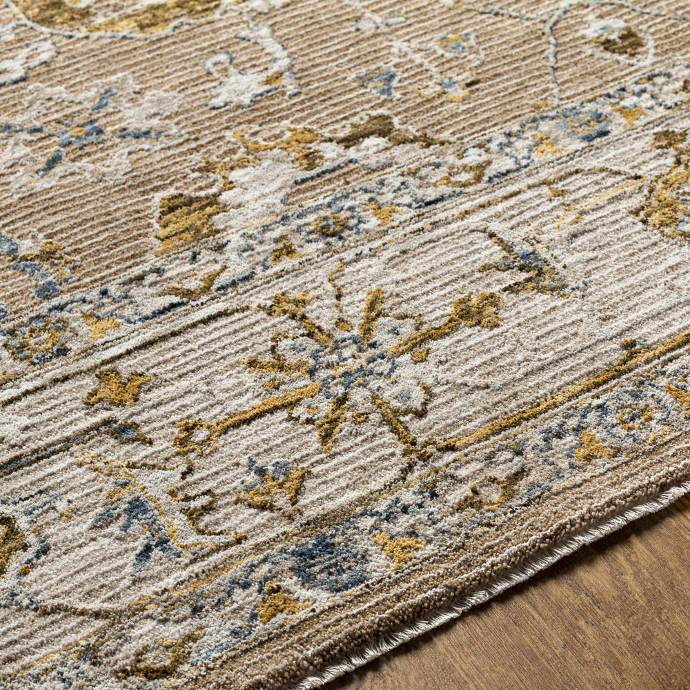 Traditional Tan And Gray Machine Woven Indoor & Outdoor Rug - The Rug Decor