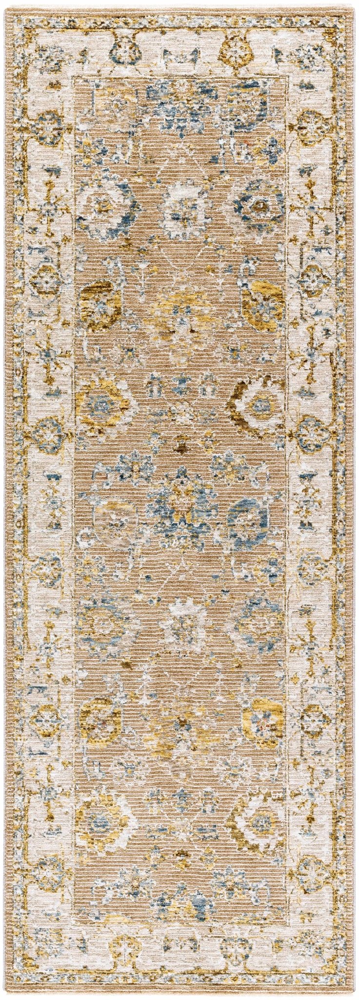 Traditional Tan And Gray Machine Woven Indoor & Outdoor Rug - The Rug Decor