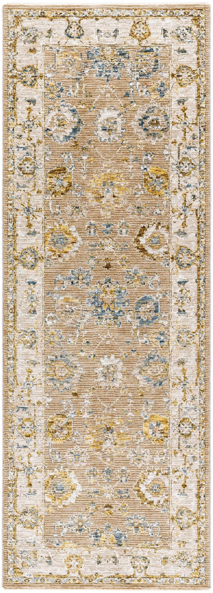 Traditional Tan And Gray Machine Woven Indoor & Outdoor Rug - The Rug Decor