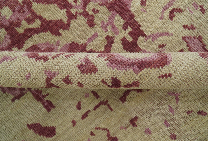 Traditional Transitional Beige And Pink Hand knotted Wool Area Rug - The Rug Decor