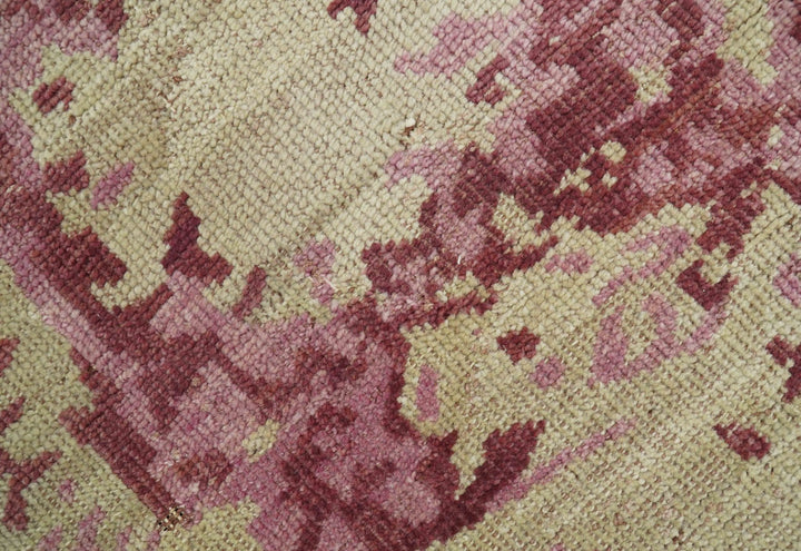 Traditional Transitional Beige And Pink Hand knotted Wool Area Rug - The Rug Decor