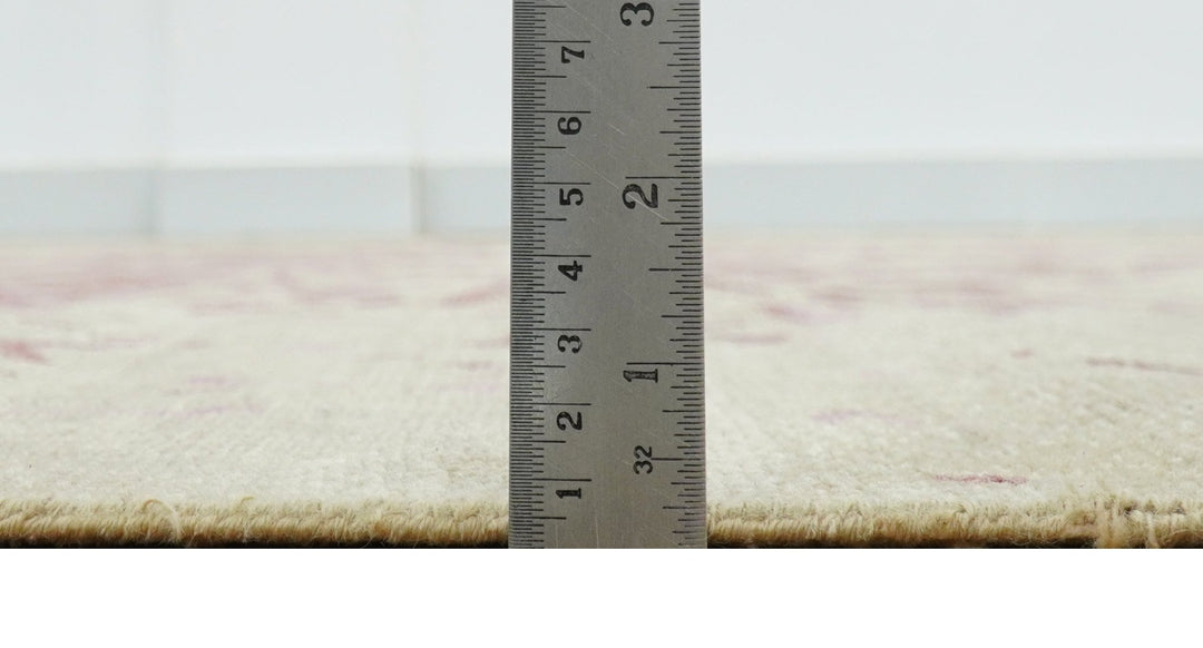 Traditional Transitional Beige And Pink Hand knotted Wool Area Rug - The Rug Decor