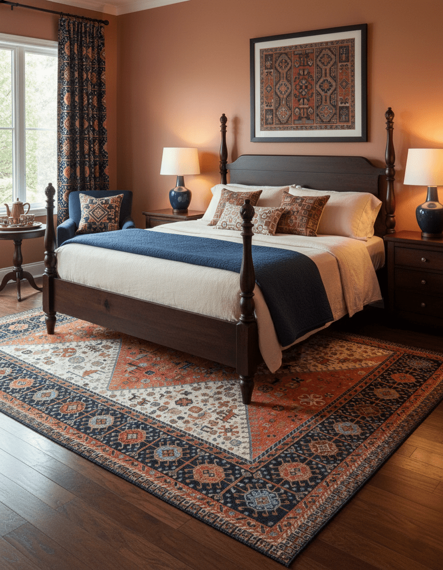 Traditional Tribal Rust And Ivory 8x11 Hand Knotted wool Area Rug - The Rug Decor